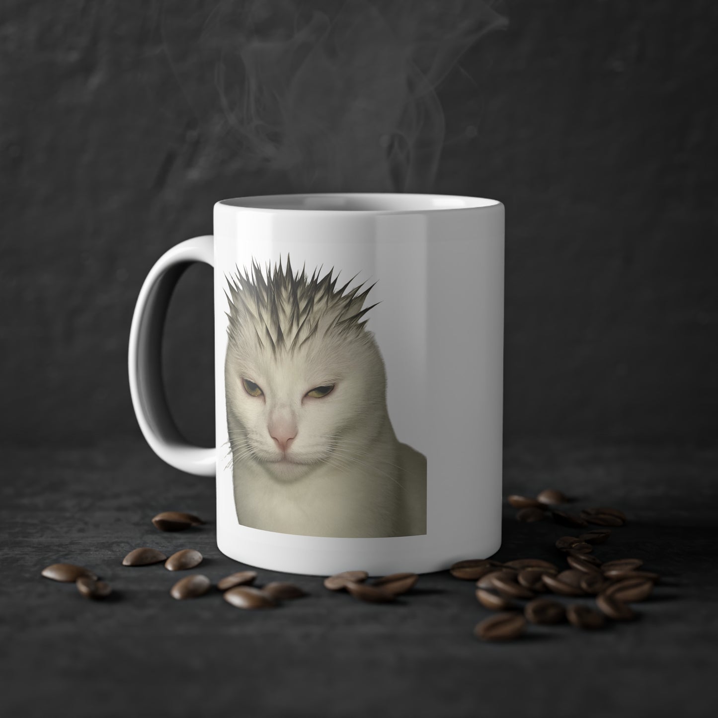 Mugshot White Cat